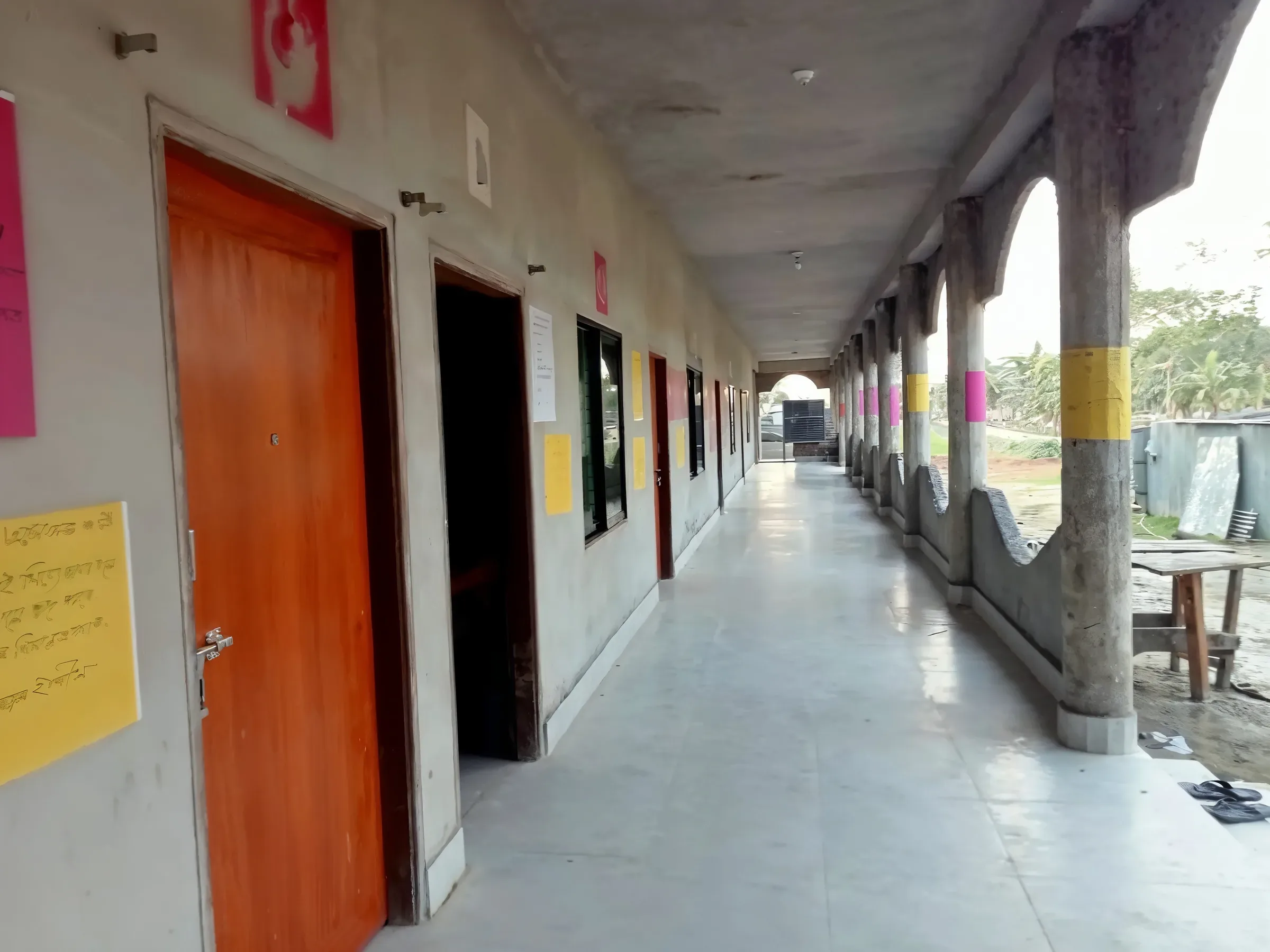 A hallway in the campus building